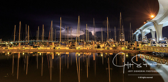 Thunderstorm over the Gulf of Mexico, from Clearwater Harbor. Clearwater, Florida. September 2014