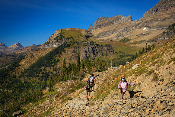 A hike (Roxanne) above  Going to the Sun Road