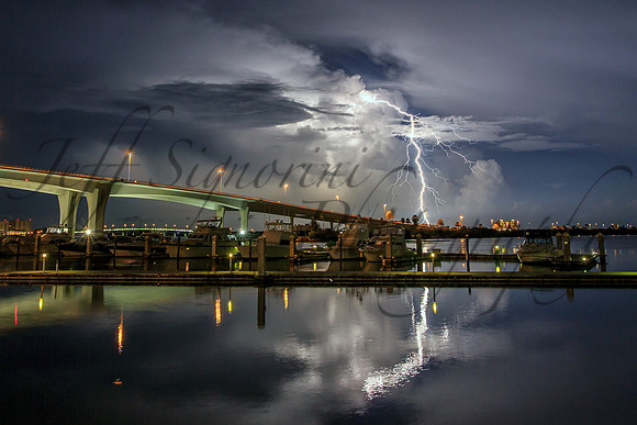 Thunderstorm over the Gulf of Mexico, from Clearwater Harbor. Clearwater, Florida. September 2014