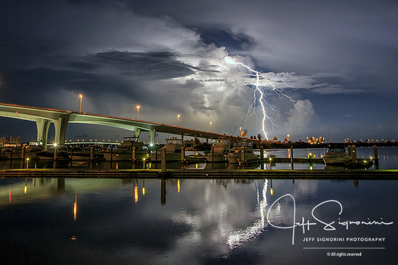 Thunderstorm over the Gulf of Mexico, from Clearwater Harbor. Clearwater, Florida. September 2014