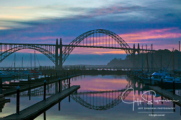 Yaquina Bay Bridge at Sunset. Newport, Oregon