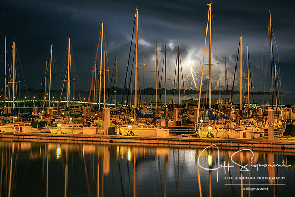 Thunderstorm over the Gulf of Mexico, from Clearwater Harbor. Clearwater, Florida. September 2014